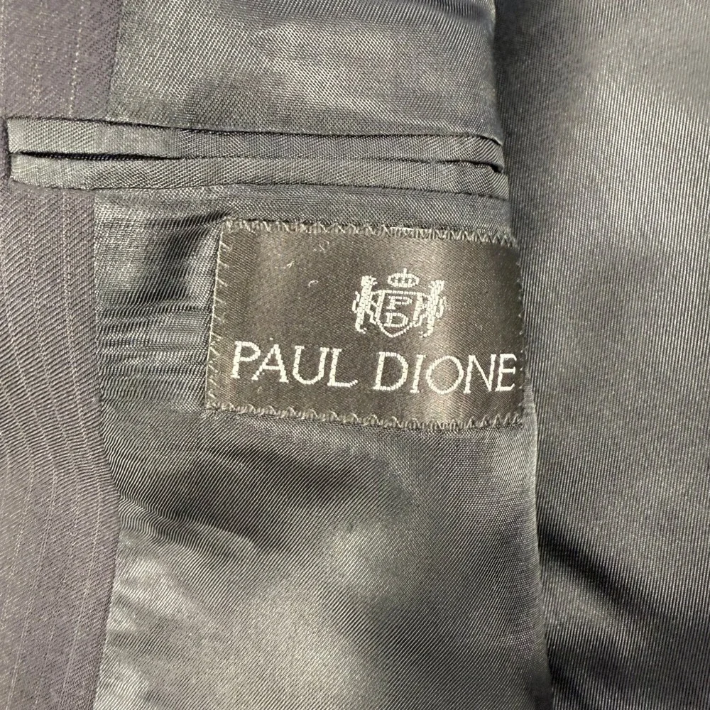 Paul Dione Mens Blazer Sport Coat 44R Regular Fit Pinstripe Wool Luxe CT Career‎